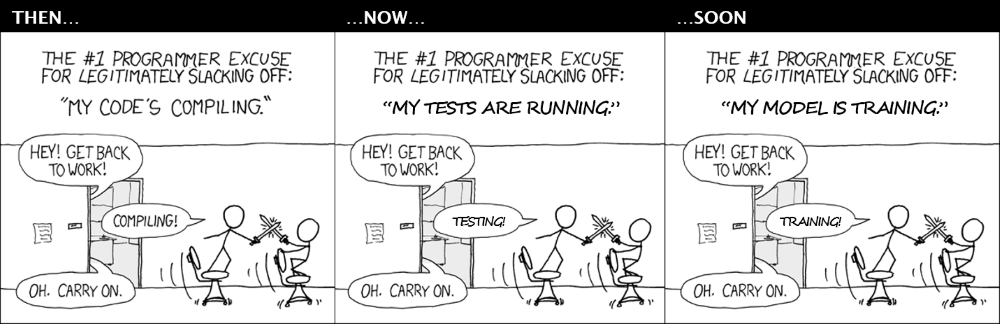 compiling, testing, training